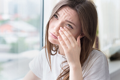 Young Woman With Dry Eye