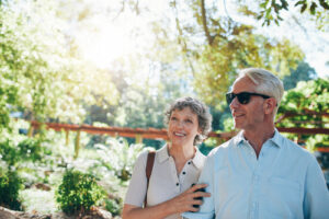 Couple outside in daylight